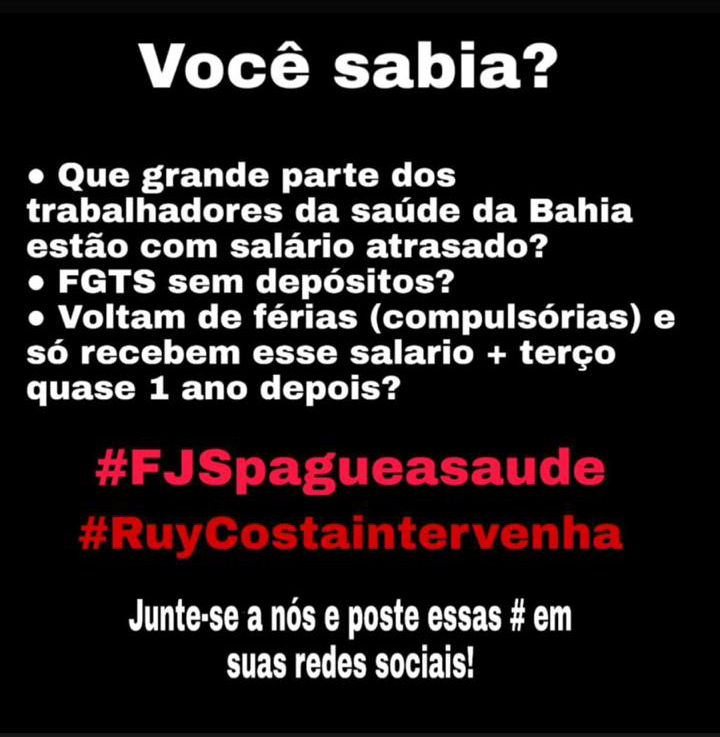 Guanambi: Funcionários terceirizados do HRG farão manifestação nesta terça (24) em reivindicação a atrasos das remunerações