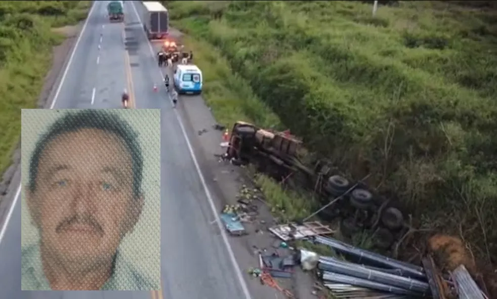 Caminhoneiro morre após carreta tombar na BR-116, em Cândido Sales
