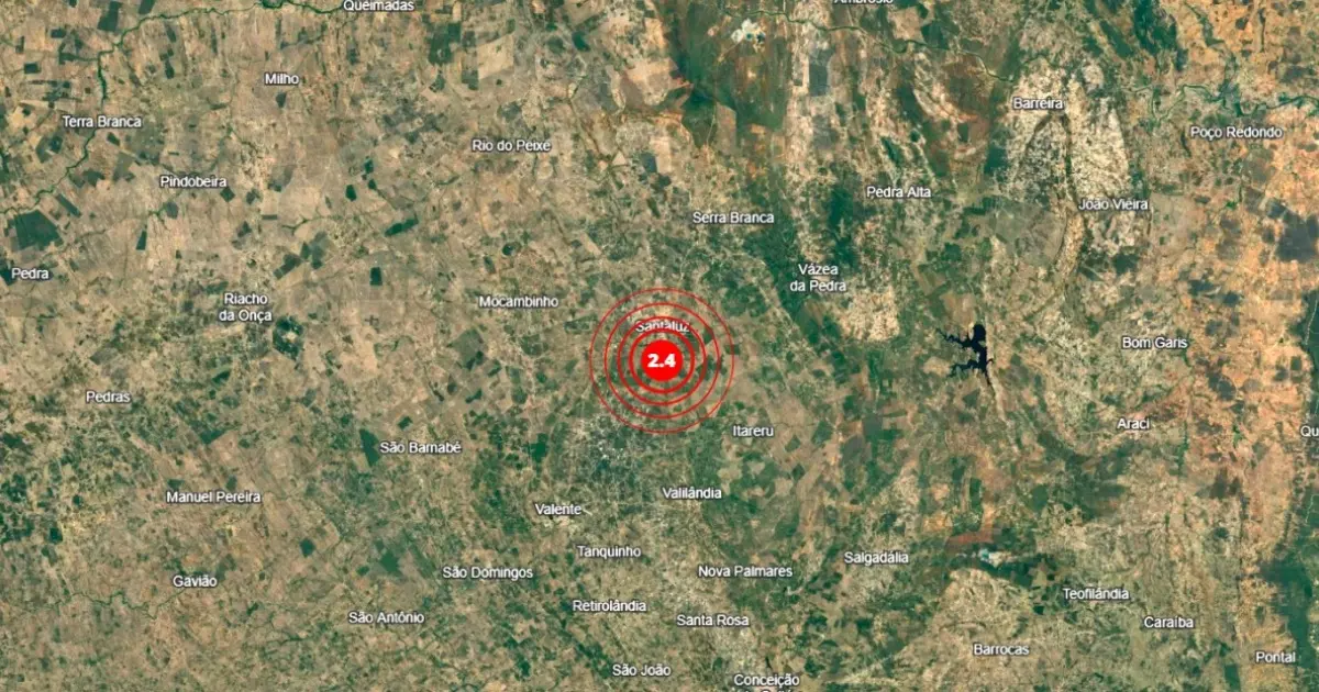 Tremor de terra de magnitude 2,4 é registrado em Santaluz
