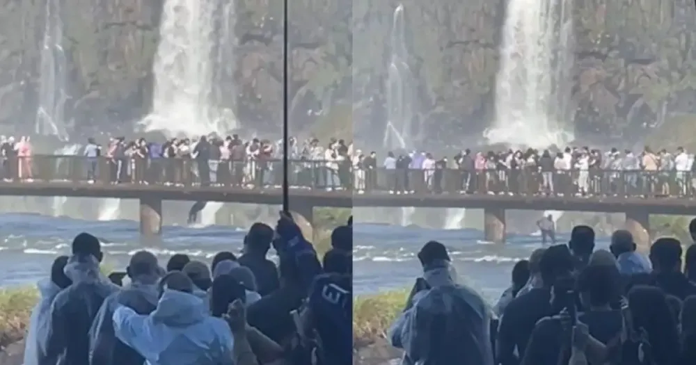 Turista pula nas Cataratas do Iguaçu para buscar celular 